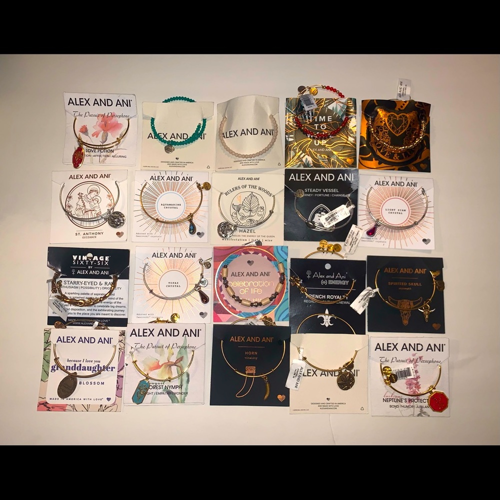 20 New Alex and Ani Charm Bracelets lot 1